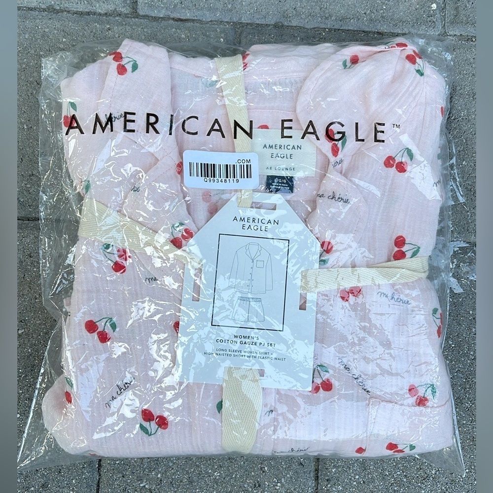 NEW cherry print AE Cotton Gauze PJ Set American Eagle - Picture 12 of 12
